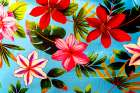 Colorful Polynesian textile, Waikiki, Honolulu, Oahu, Hawaii. Art Print